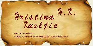 Hristina Kušljić vizit kartica